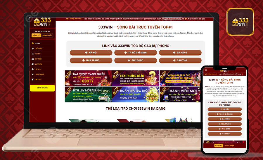 Giao diện nhà cái 333WIN